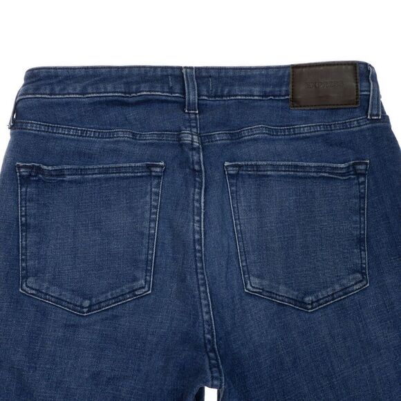 Express Mens Jeans 31x32 Measures 32x29.5 Straight Blue Denim Stretch - Picture 7 of 11